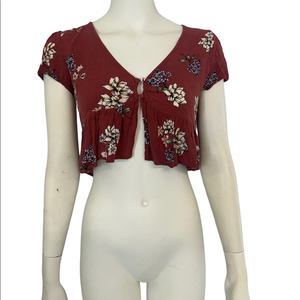 floral pacsun cropped blouse